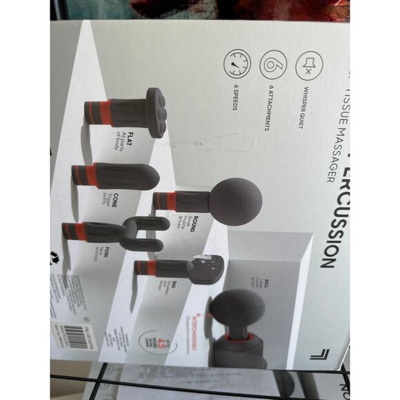 SHARPER IMAGE Power Percussion Deep Tissue Massager  With 6 Attachments - Picture 6 of 6